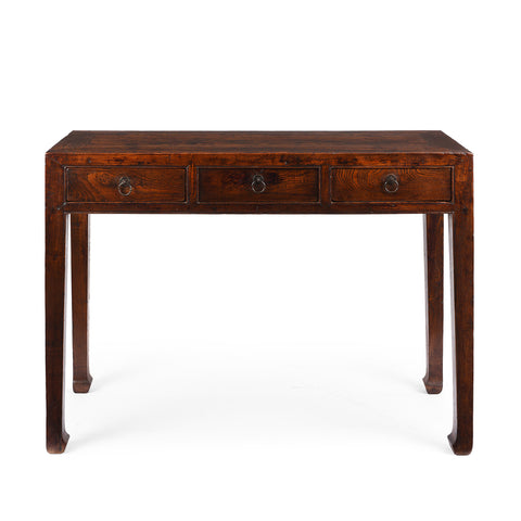 Red Elm Console Table From Shanxi - 19th Century