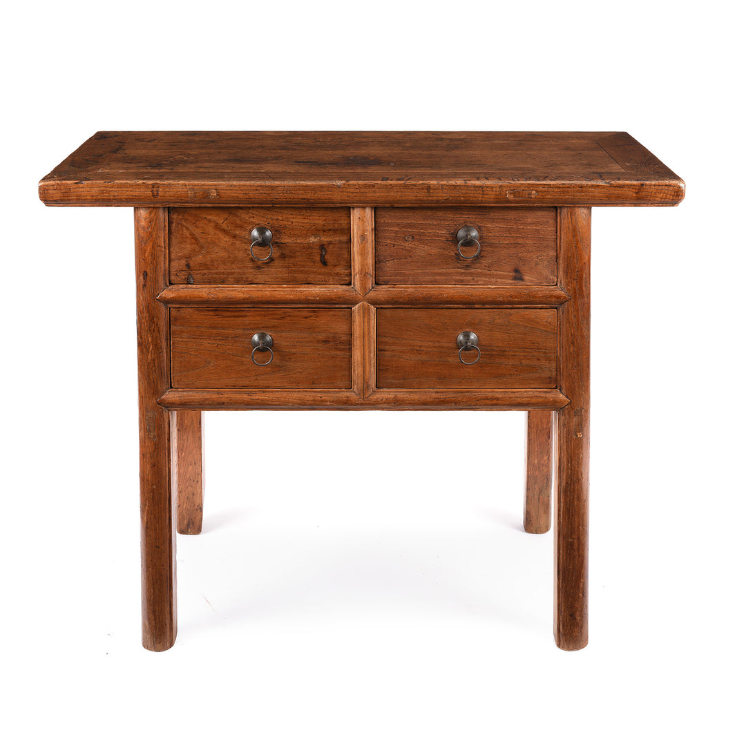 Antique 4 Drawer Elm Wine Table From Shanxi - 19th Century | Indigo Antiques