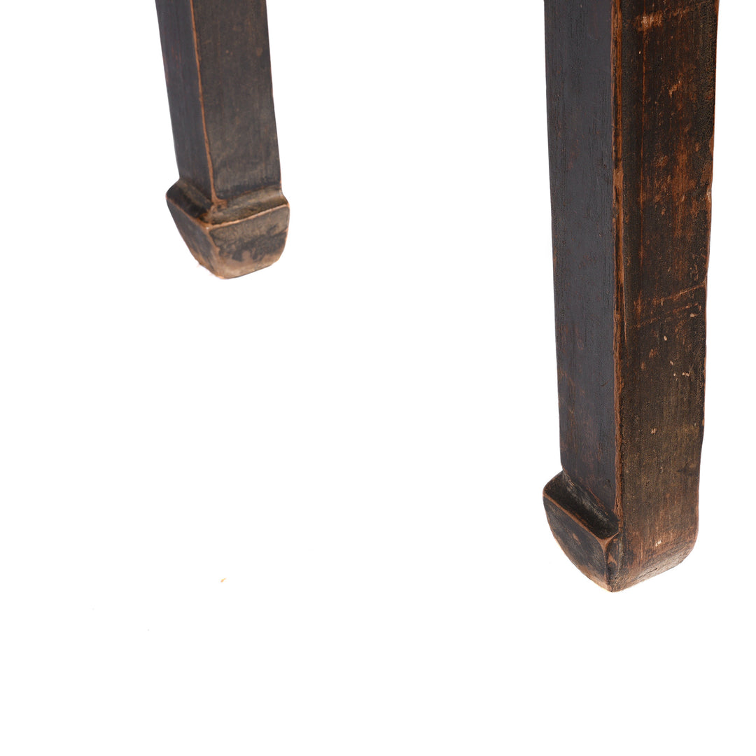 Leg detail Antique Chinese Black Lacquer Console Table, Ming Style - Late 19thC | Indigo Antiques
