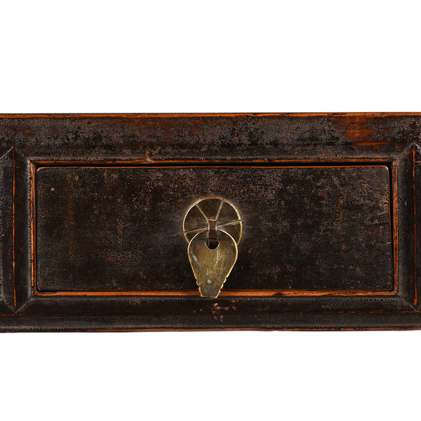 Black Lacquer Console Table, Ming Style - Late 19thC