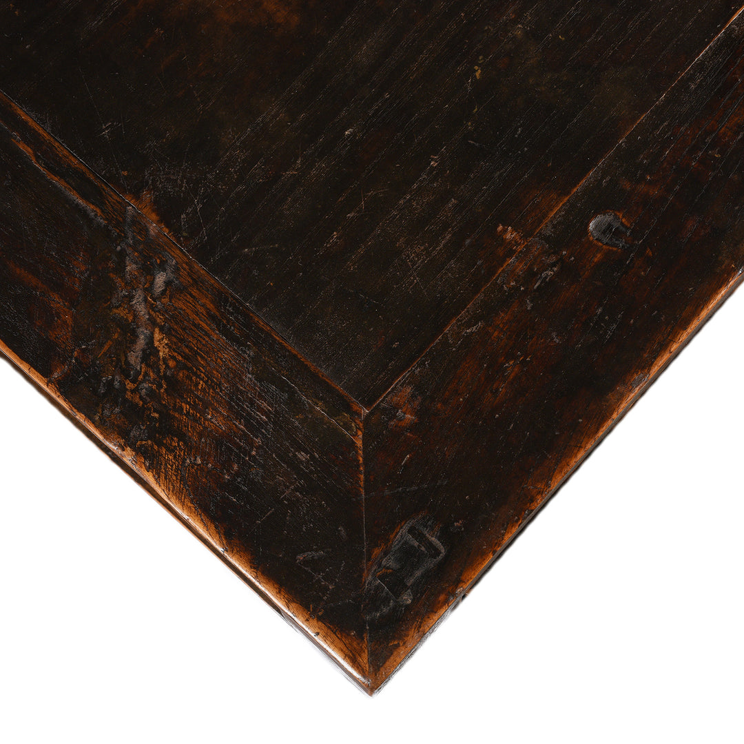 Top detail Antique Chinese Black Lacquer Console Table, Ming Style - Late 19thC | Indigo Antiques