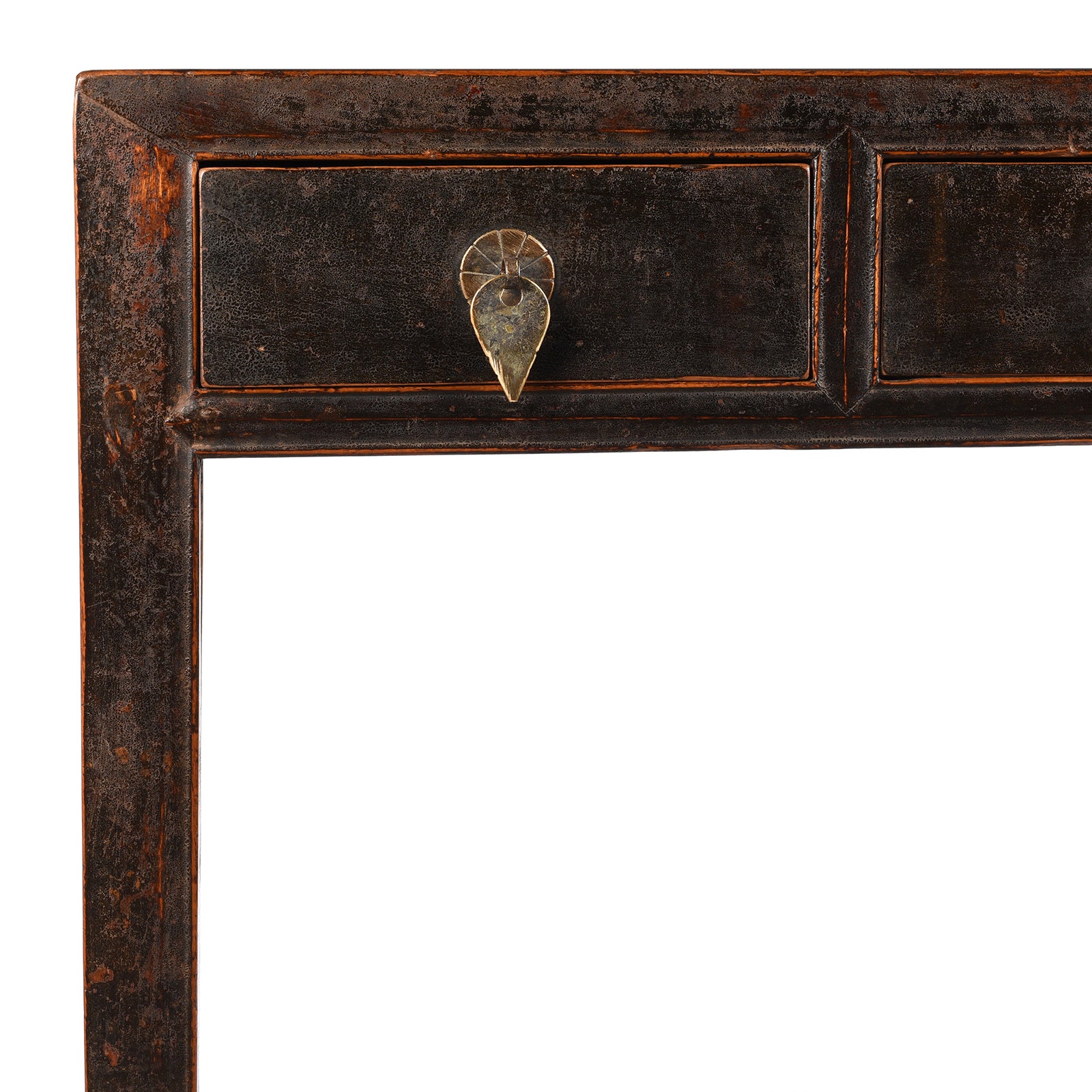 Lacquer detail Antique Chinese Black Lacquer Console Table, Ming Style - Late 19thC | Indigo Antiques