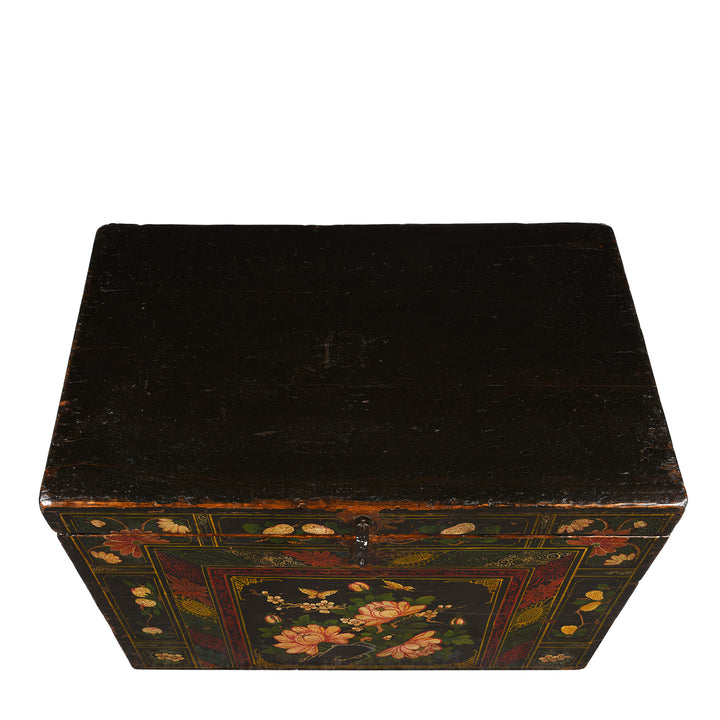 Top Down View Of Antique Painted Elm Opera Chest From Shanxi - 19th Century | Indigo Antiques