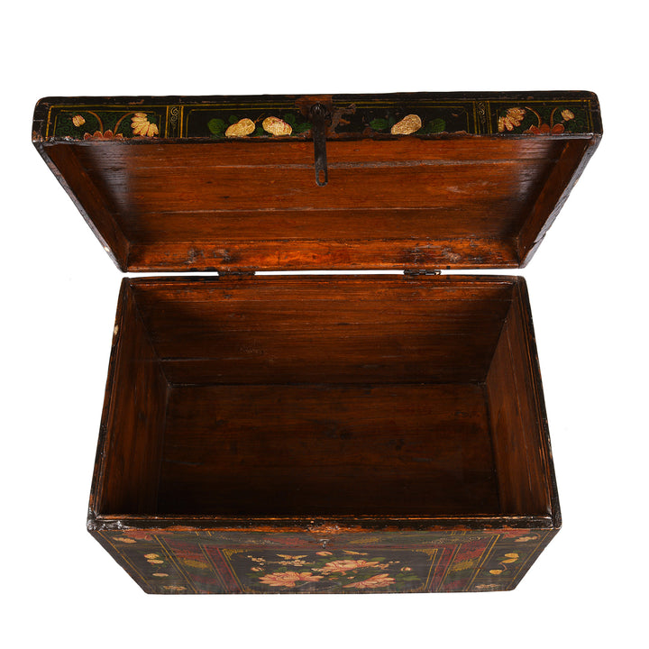 Interior View Of Antique Painted Elm Opera Chest From Shanxi - 19th Century | Indigo Antiques