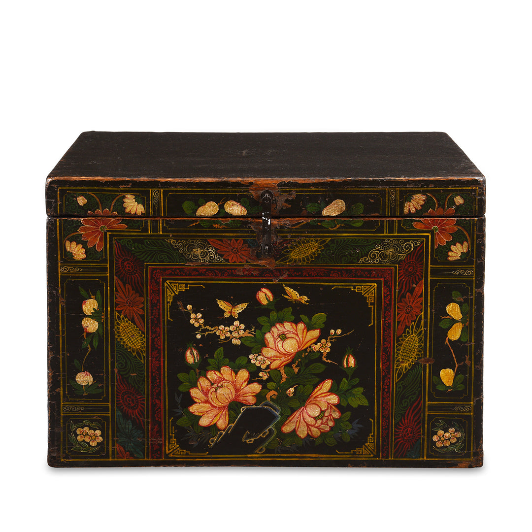 Antique Painted Elm Opera Chest From Shanxi - 19th Century | Indigo Antiques