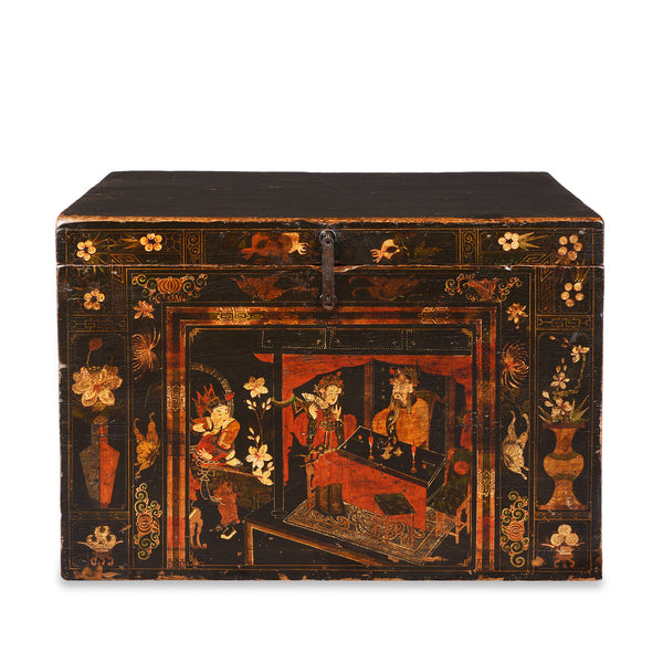 Painted Opera Chest From Shanxi - 19th Century