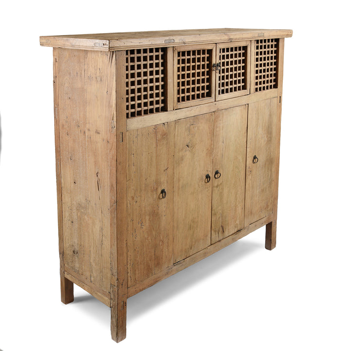 Angled View Of Antique Chinese Noodle Cabinet From Shandong - 19th Century | Indigo Antiques