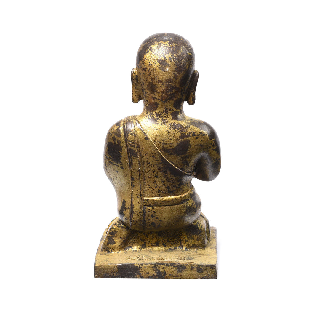 Back Of Praying Monk Statue | INDIGO ANTIQUES