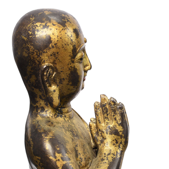 Profile Detail From Praying Monk Statue | INDIGO ANTIQUES