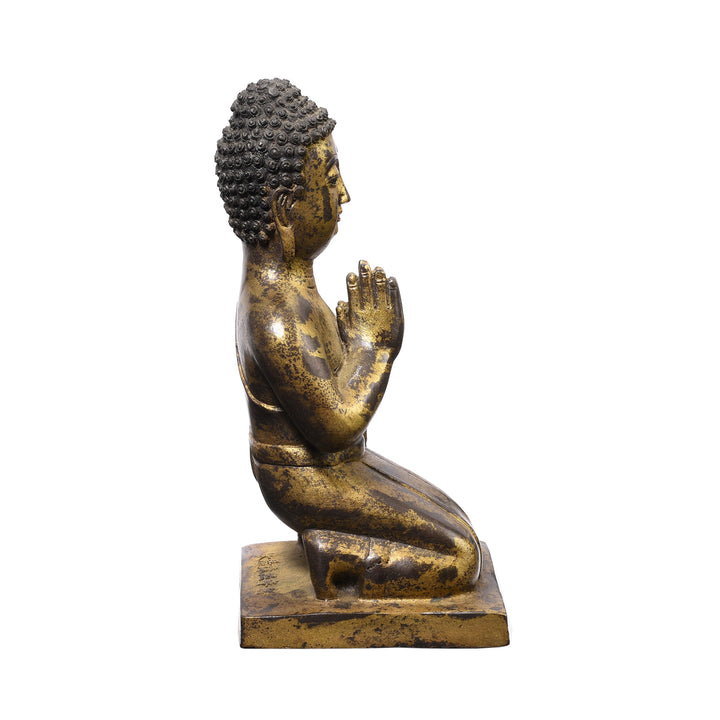 Profile View Of Praying Buddha Statue | INDIGO ANTIQUES