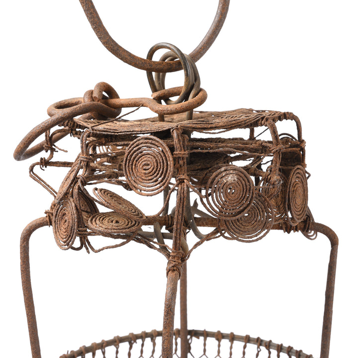 Detail From Antique Old Chinese Wire Lantern From Shanxi - Ca 1940's | Indigo Antiques
