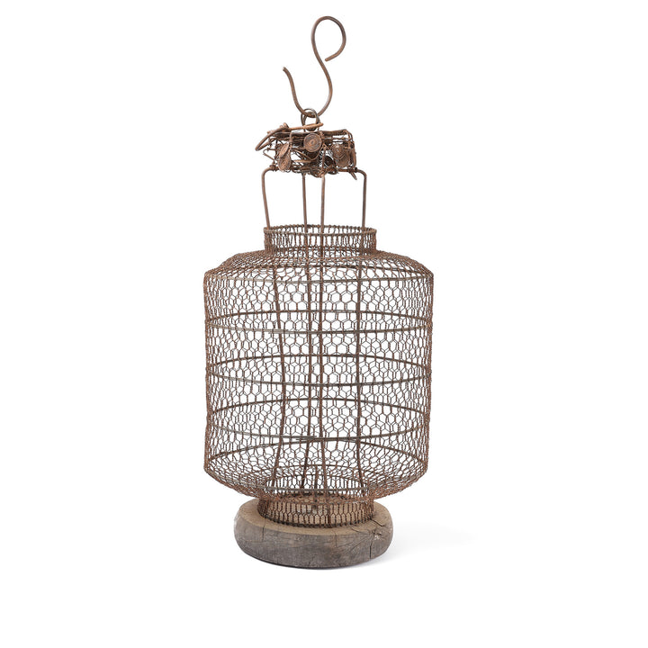 Antique Old Chinese Wire Lantern From Shanxi - Ca 1940's | Indigo Antiques
