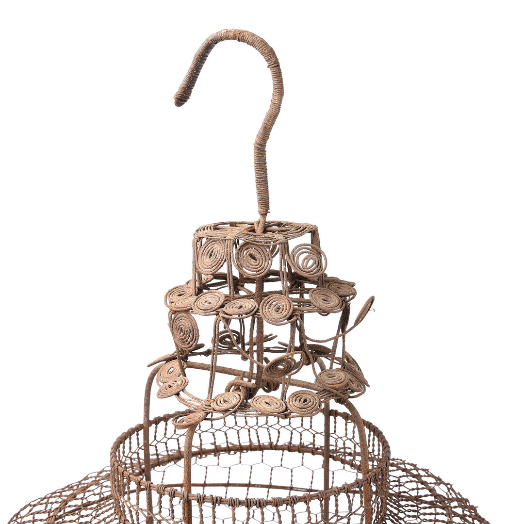 Hanger Detail From Antique Old Chinese Wire Lantern From Shanxi - Ca 1940's | Indigo Antiques