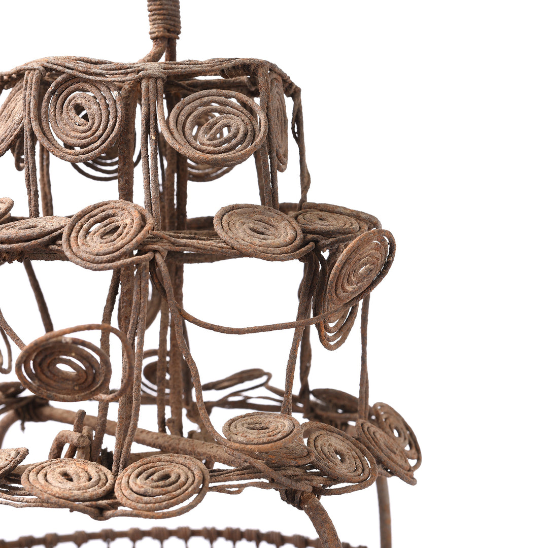 Detail From Antique Old Chinese Wire Lantern From Shanxi - Ca 1940's | Indigo Antiques