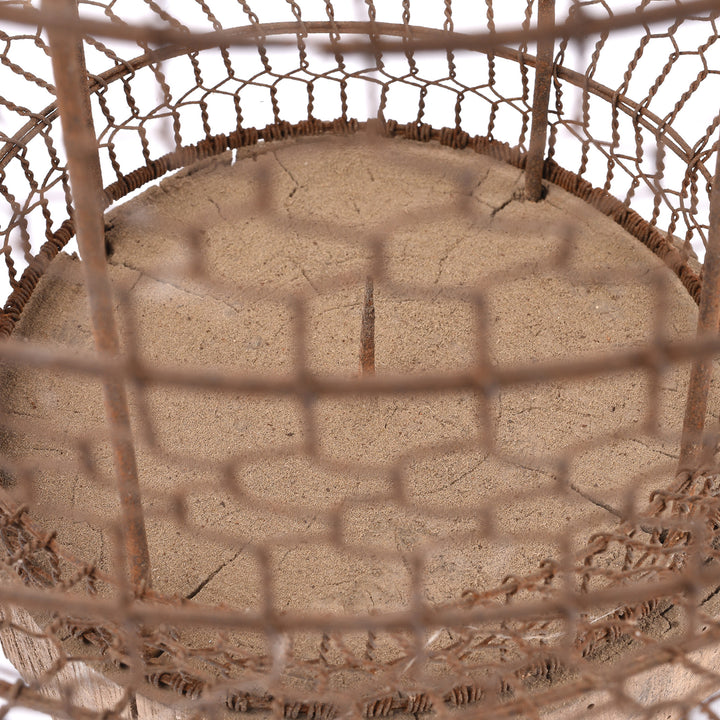 Interior Of Antique Old Chinese Wire Lantern From Shanxi - Ca 1940's | Indigo Antiques