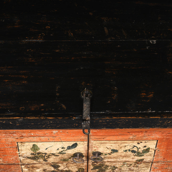 Latch Detail From Antique Painted Mongolian Sideboard Made Elm - Circa 90 Yrs Old | Indigo Antiques