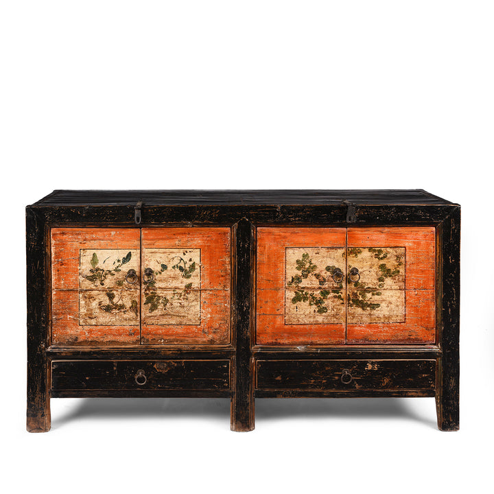 Antique Painted Mongolian Sideboard Made Elm - Circa 90 Yrs Old | Indigo Antiques
