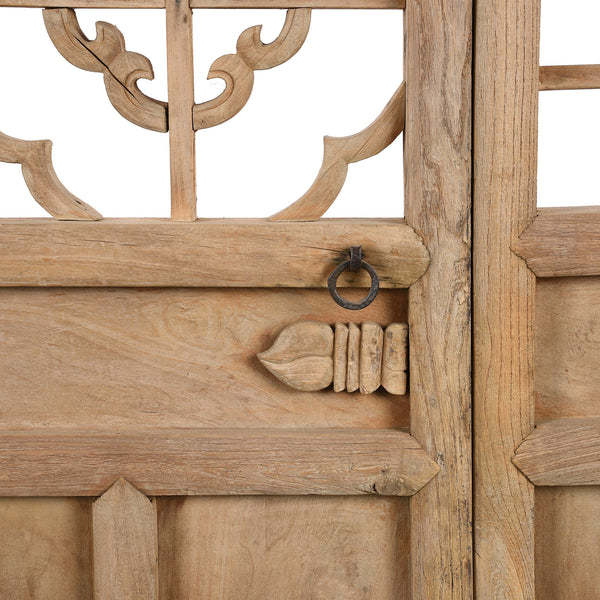 Bleached Chinese Lattice Doors From Shanxi - 19th Century