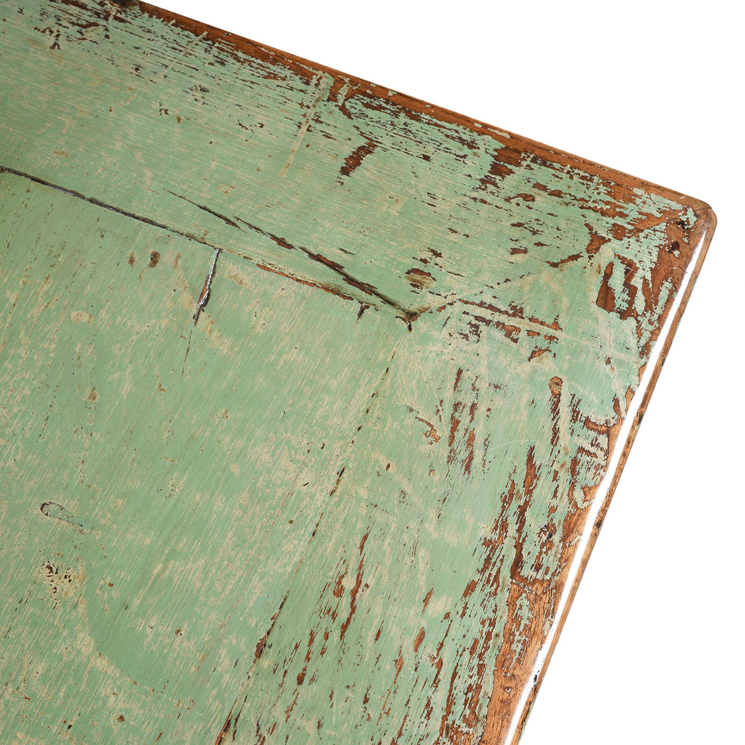 Top Corner Detail From Reproduction Green Lacquer 2 Door Sideboard - Hebei Style | Indigo Antiques