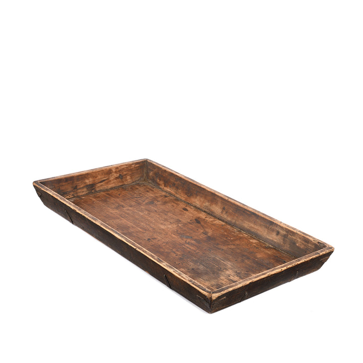 Angled View Of Antique Poplar Tea Tray From Gansu - Ca 1920 | Indigo Antiques