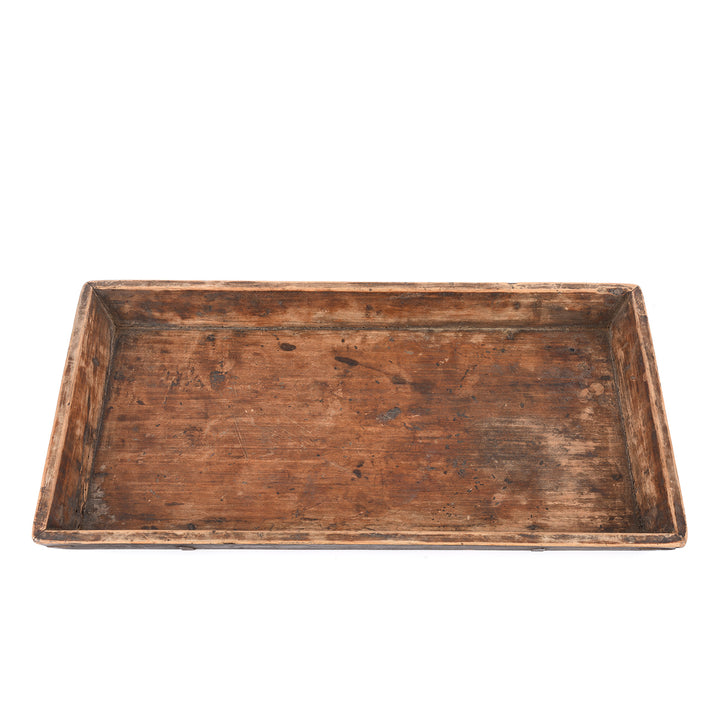 Top Down View Of Antique Poplar Tea Tray From Gansu - Ca 1920 | Indigo Antiques