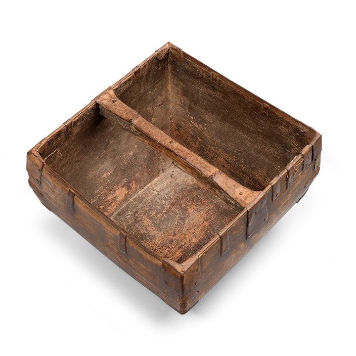 Top Down View Of Antique Vintage Chinese Market Trug - Ca 1920's | Indigo Antiques