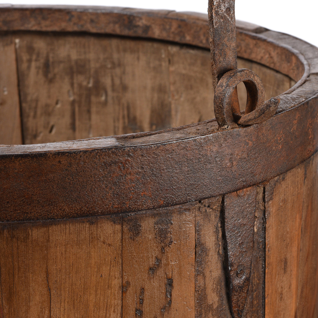Metalwork Detail From Antique Chinese Water Bucket From Shandong - 19th Century | Indigo Antiques