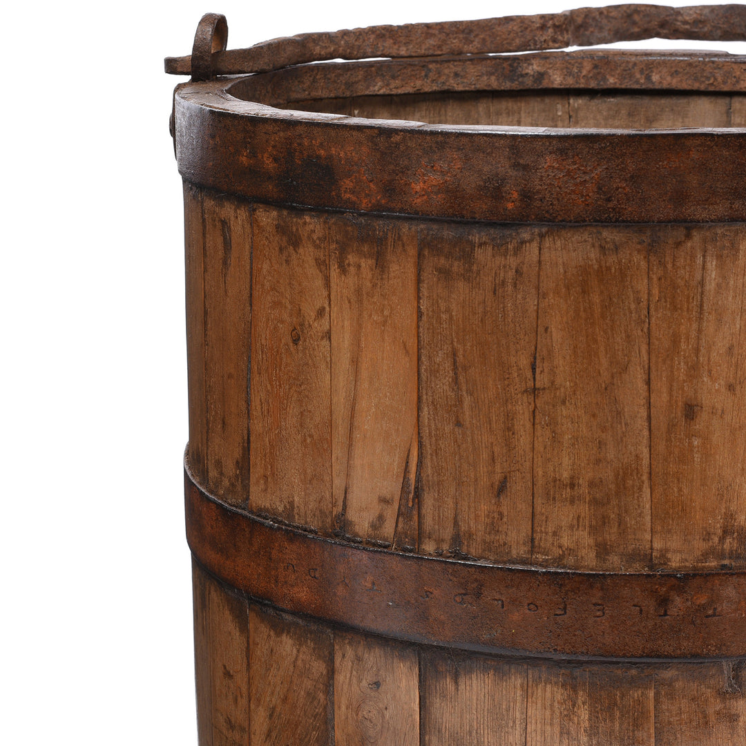 Detail From Antique Chinese Water Bucket From Shandong - 19th Century | Indigo Antiques