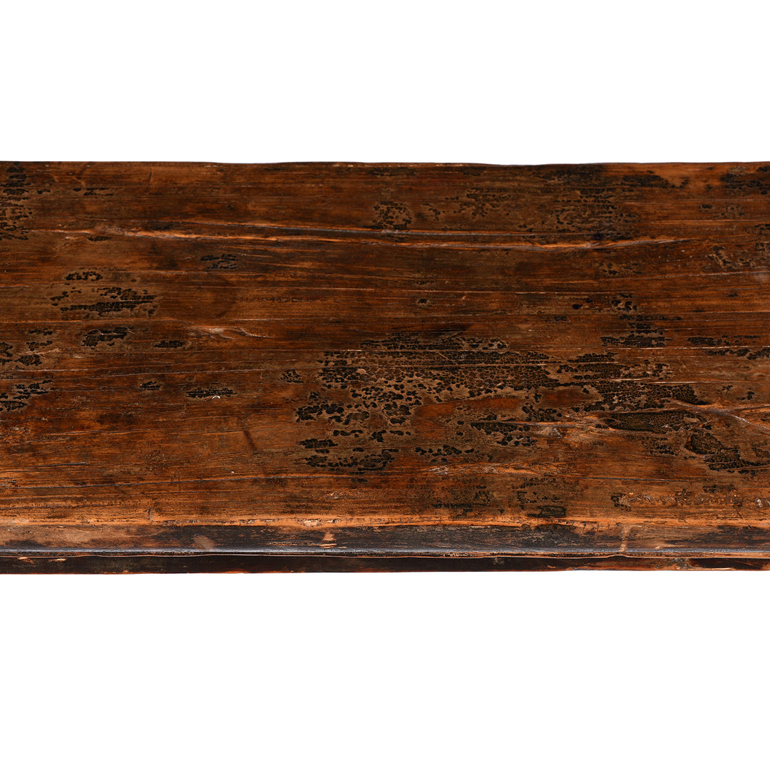 Surface Top Detail From Antique Elm Altar Table From Shanxi - 19th Century | Indigo Antiques
