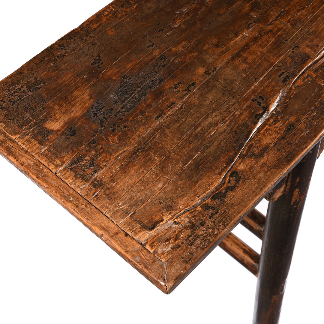 Corner Detail From Antique Elm Altar Table From Shanxi - 19th Century | Indigo Antiques