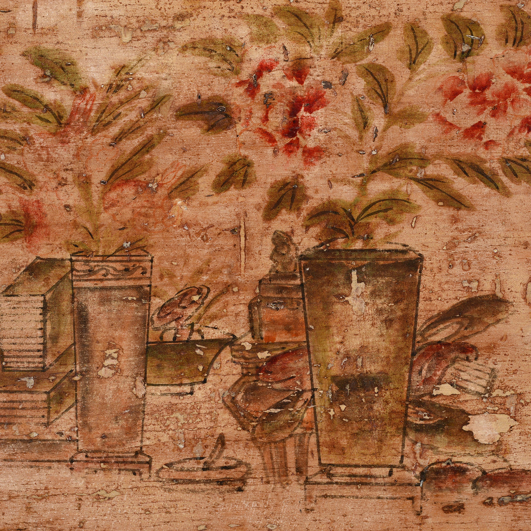 Detail From Antique Painted Mongolian Side Cabinet - Late 19th Century | Indigo Antiques