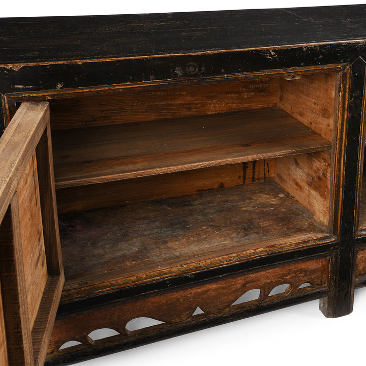 Interior Of Antique Painted Mongolian Grain Store Sideboard - 19th Century | Indigo Antiques