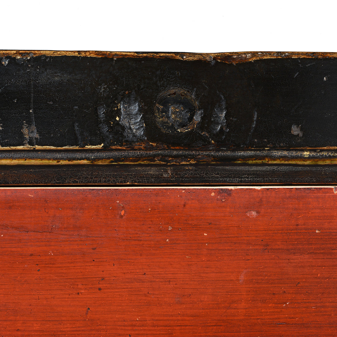 Detail From Antique Painted Mongolian Grain Store Sideboard - 19th Century | Indigo Antiques