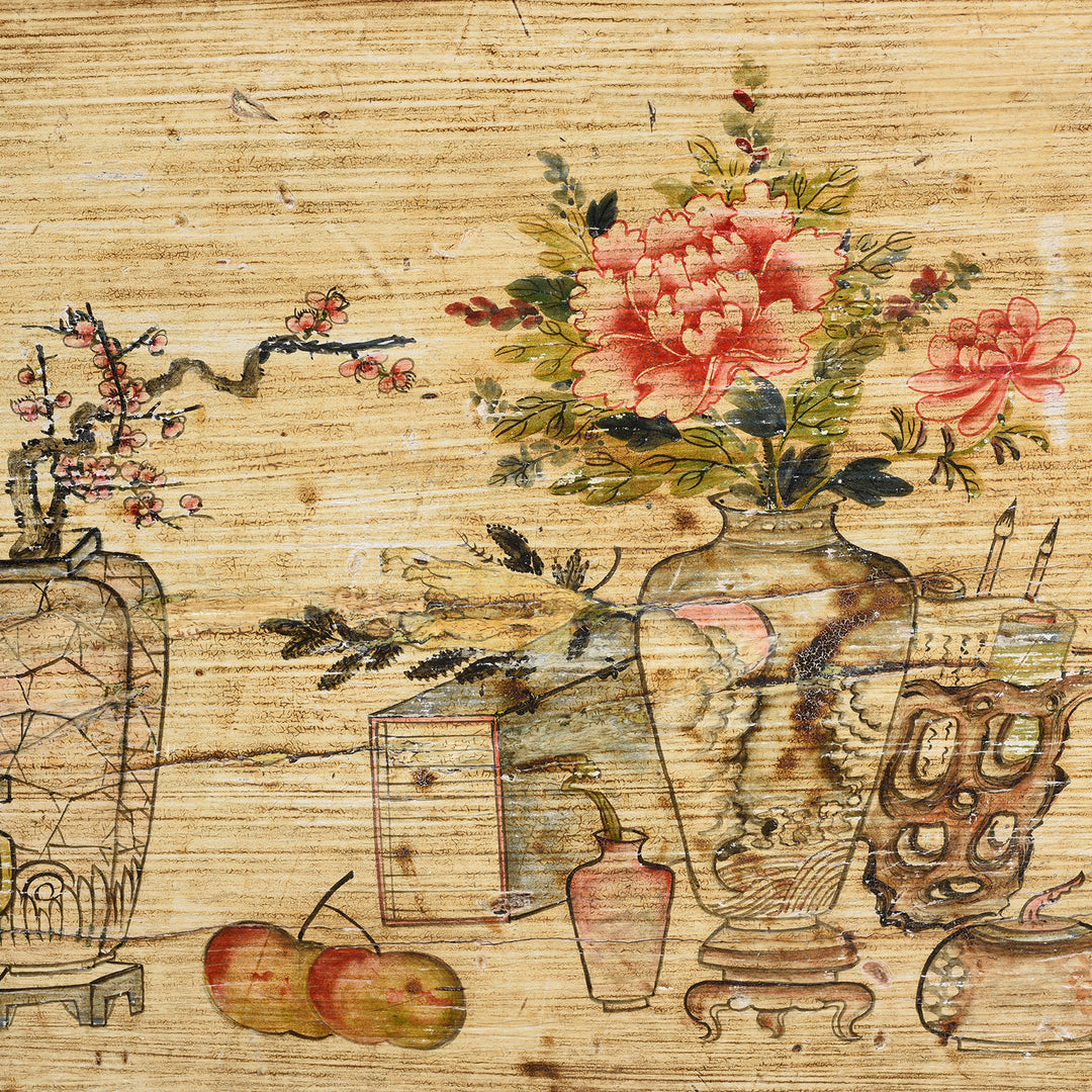 Detail From Antique Painted Mongolian Grain Store Sideboard - 19th Century | Indigo Antiques