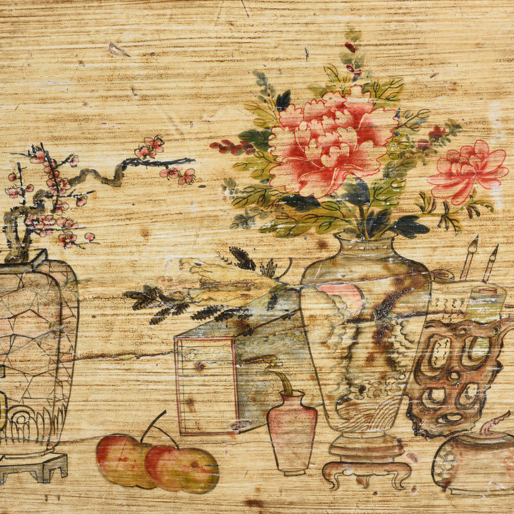 Detail From Antique Painted Mongolian Grain Store Sideboard - 19th Century | Indigo Antiques
