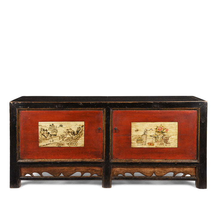Antique Painted Mongolian Grain Store Sideboard - 19th Century | Indigo Antiques