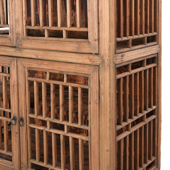 Detail From Antique Elm & Pine Noodle Cabinet From Shanghai - 19th Century | Indigo Antiques