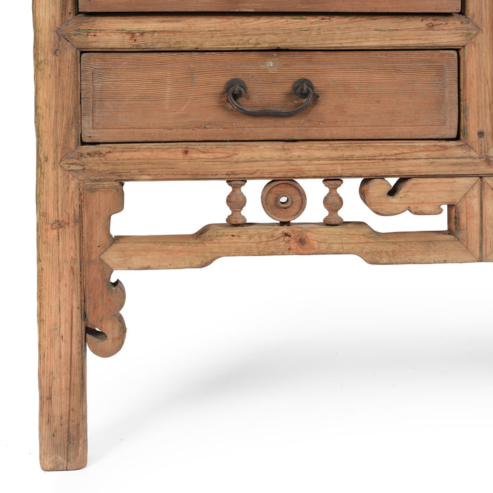 Jiangsu Bracketing from an Antique Chinese Lattice Kitchen Cabinet From Shanghai | Bleached Pine Wood | Indigo Antiques