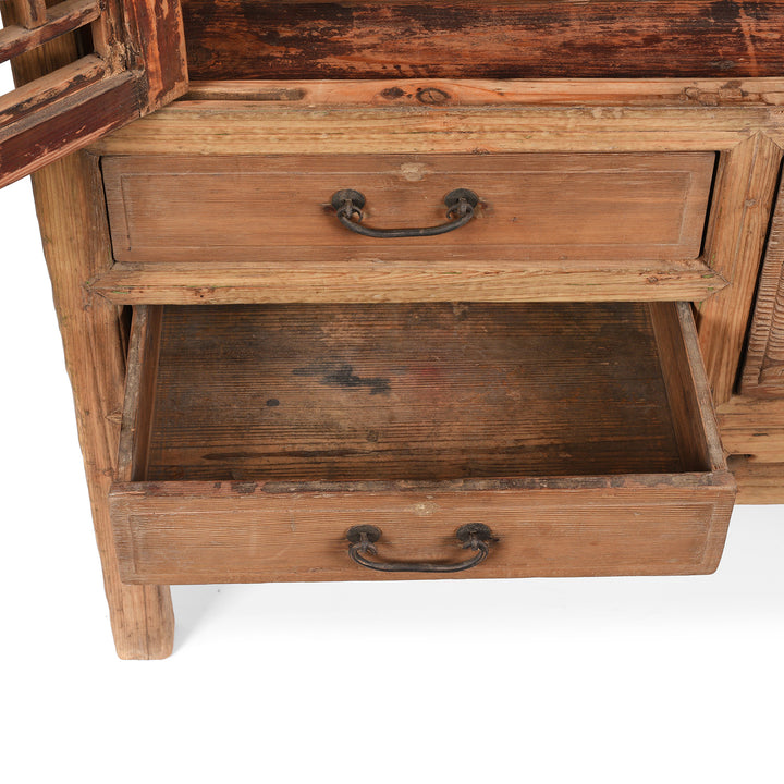 Drawer Detail From Antique Elm & Pine Noodle Cabinet From Shanghai - 19th Century | Indigo Antiques