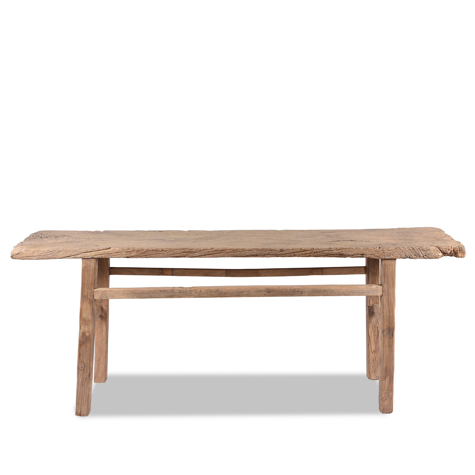 Bleached Farmhouse Console Table Made From Reclaimed Elm | Indigo Antiques