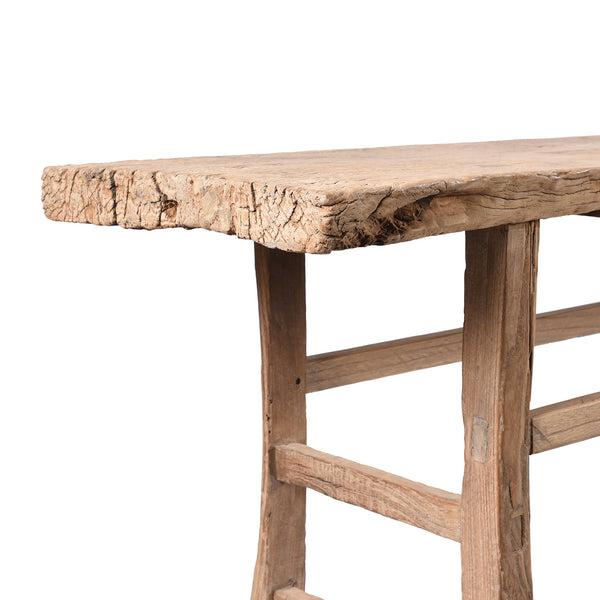 Bleached Farmhouse Console Table Made From Reclaimed Elm