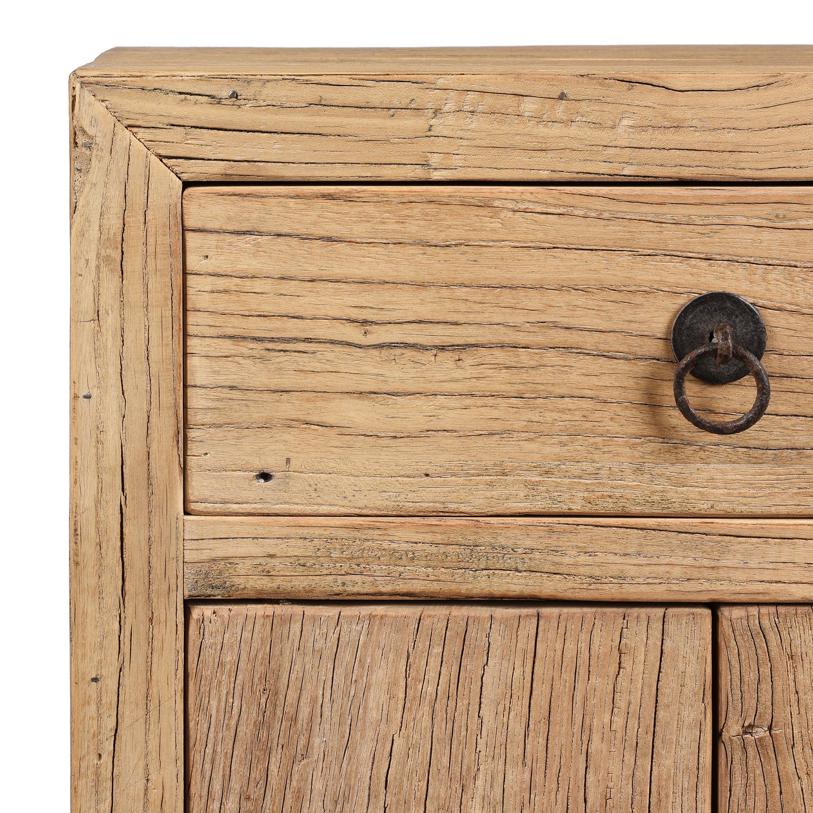 Bedside Cabinet With Drawer Made From Bleached Elm | Indigo Antiques
