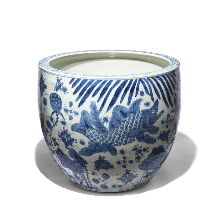 Reverse Of Porcelain Fish Bowl Planter | Indigo Antiques