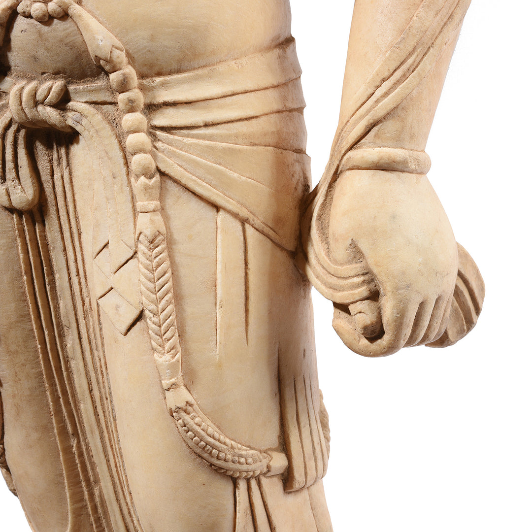 Detail From Reproduction Carved Marble Guanyin Torso | Indigo Antiques