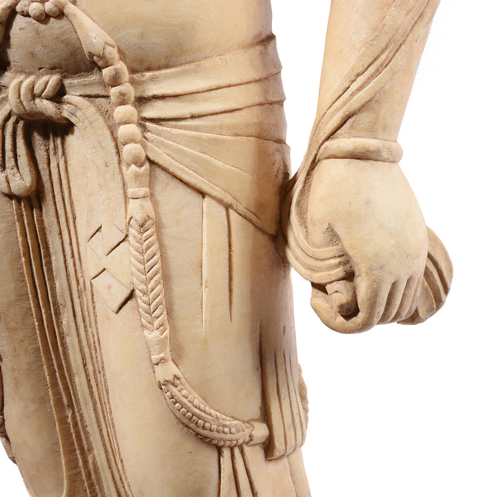 Detail From Reproduction Carved Marble Guanyin Torso | Indigo Antiques