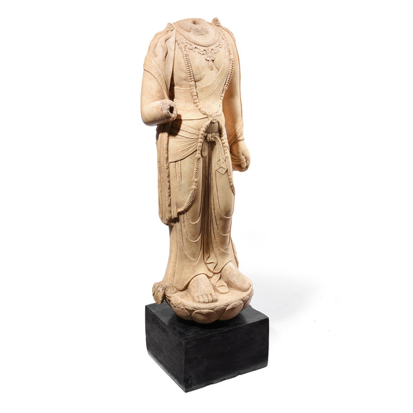 Reproduction Carved Marble Bodhisattva Torso - Tang Dynasty Style