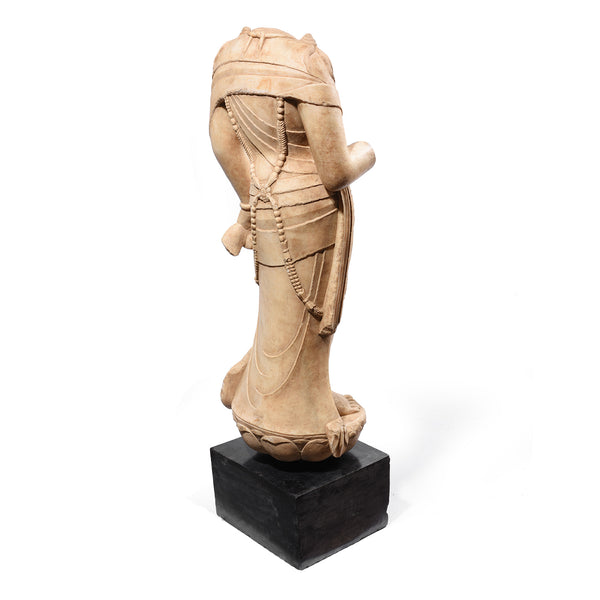 Reproduction Carved Marble Bodhisattva Torso - Tang Dynasty Style