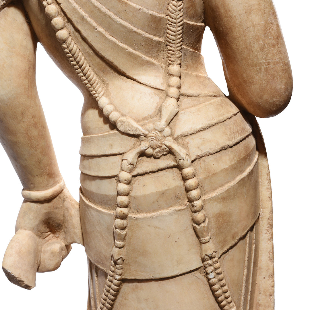 Back Detail From Reproduction Carved Marble Guanyin Torso | Indigo Antiques