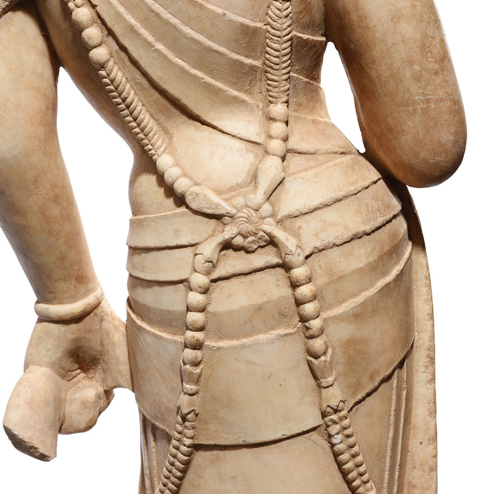 Back Detail From Reproduction Carved Marble Guanyin Torso | Indigo Antiques