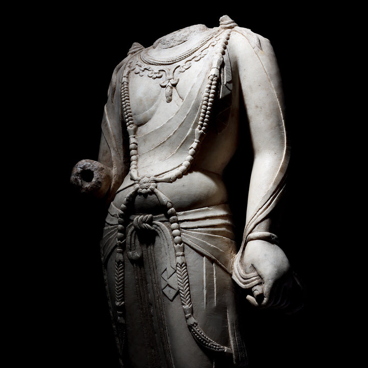 Reproduction Carved Marble Guanyin Torso | Indigo Antiques